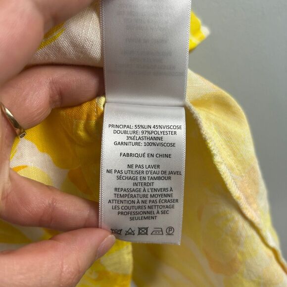 Significant Other Cutout Linen Floral Mini Dress Size US 4 - Picture 6 of 8